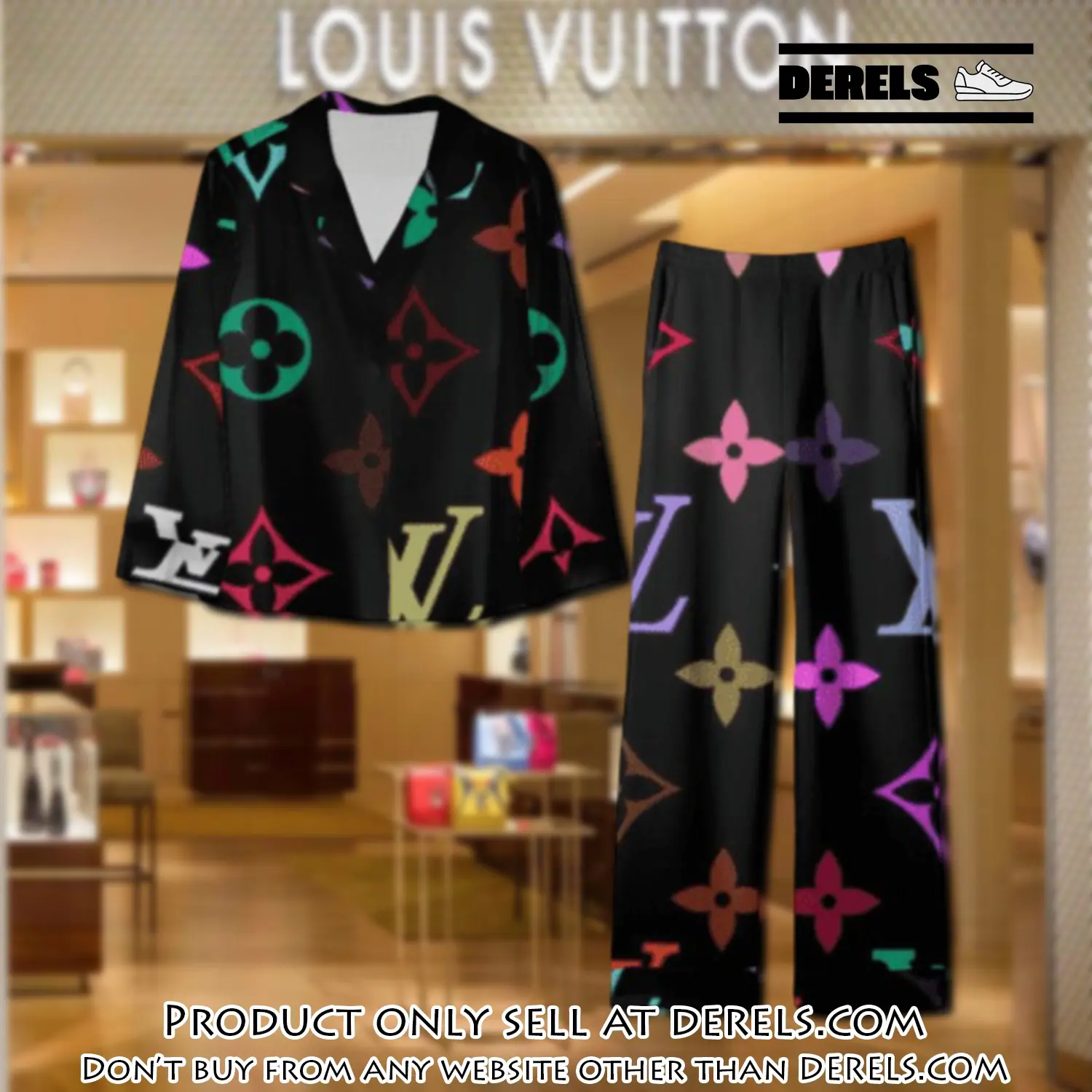 Trending luxury lv satin pajama set pjs1099 dr3427474